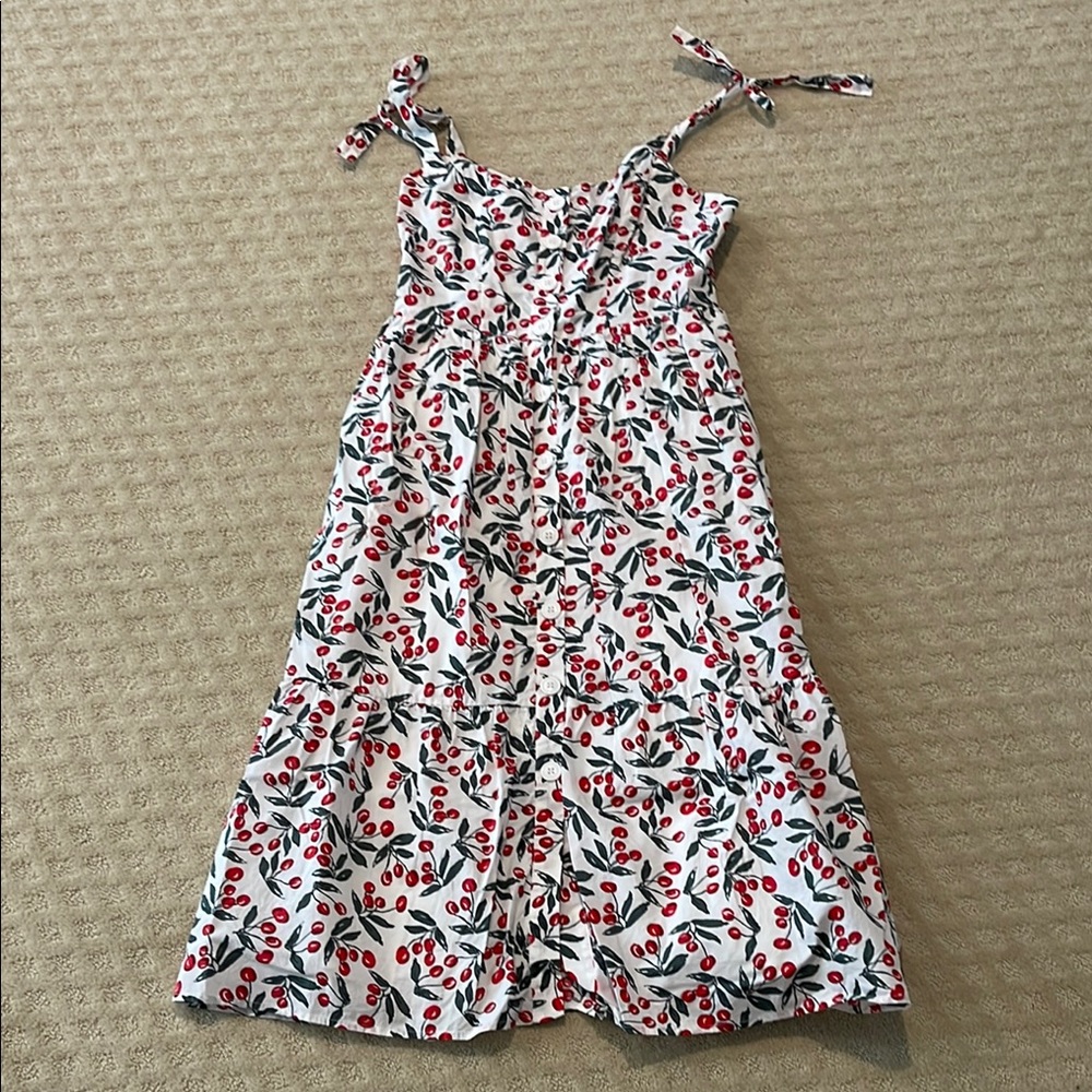 Melloday Cherry Sundress with Tie Straps